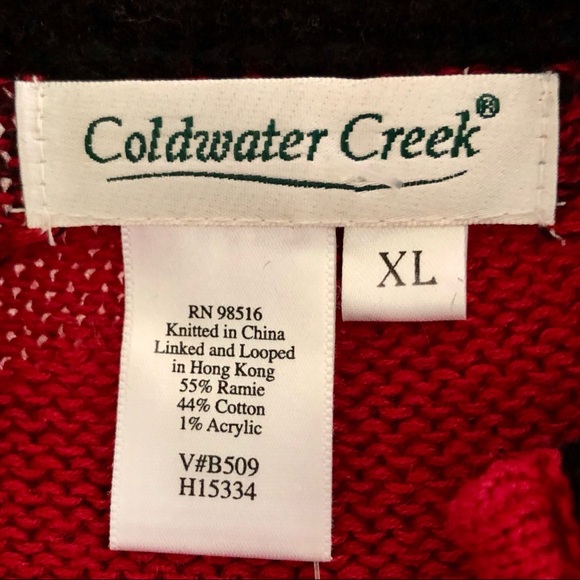 Coldwater Creek Red Tartan Plaid Cardigan Zipper Sweater NWT - Picture 3 of 4